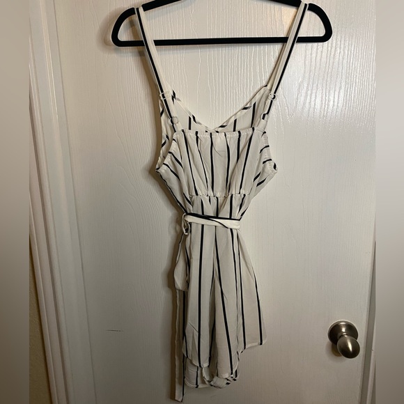 White and Black Striped Romper - Picture 3 of 3